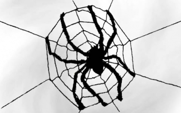 Spinnenweben und Dekotücher