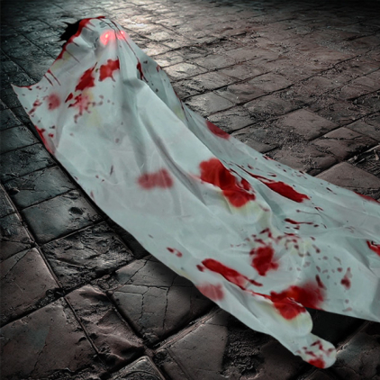 Blutiger Leichensack animiert Halloween Deko