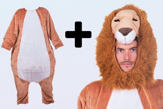 Löwe Karneval Kostüm draußen