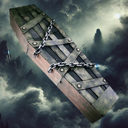 Rüttelnder Halloween Sarg mit Ketten