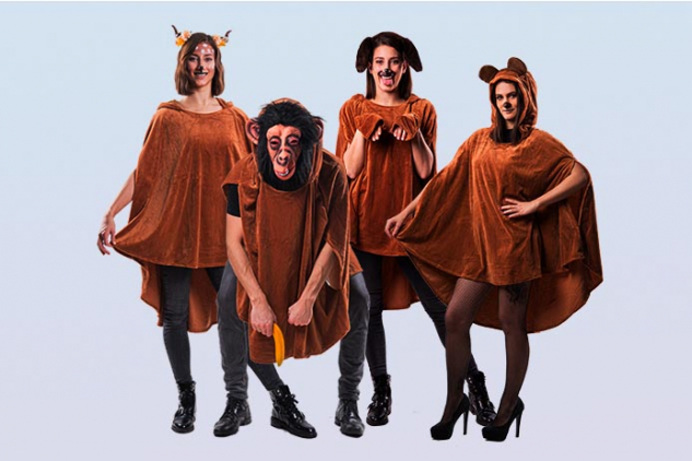 Wandelbare Plüschkostüme brauner Poncho