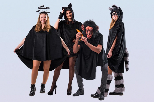 Wandelbare Plüschkostüme schwarzer Poncho