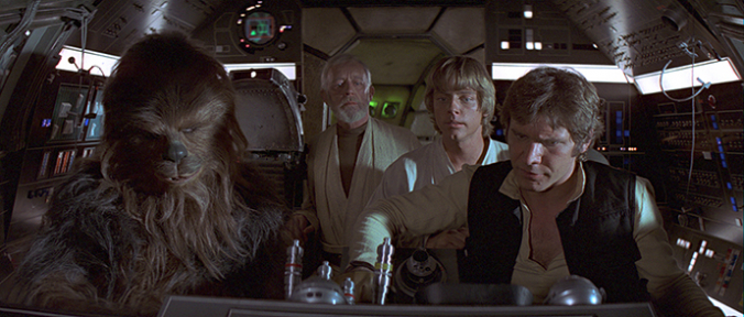 Luke, Han, Chewbacca und Obi-Wan Luke, Han, Chewbacca und Obi-Wan