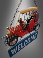 20er Jahre Türschild Oldtimer Willkommen 30cm  20er Jahre Türschild Oldtimer Willkommen 30cm