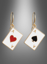 Goldene Casino Ohrringe Asse 