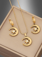 Schmuckset Mond und Sterne goldfarben 3-teilig  Schmuckset Mond und Sterne goldfarben 3-teilig