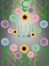 Summer Party Deco Flower Swirls  Summer Party Deco Flower Swirls