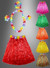 5-teiliges Hawaii Set mit Rock & Accessoires 