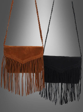 Handtasche mit Fransen braun oder schwarz  Handtasche mit Fransen braun oder schwarz