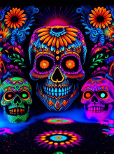 XXL UV Sugar Skull Fabric Banner 250x350cm 
