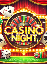 Casino Night Stoffhintergrund 185x190cm Deko waschbar 