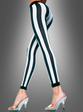 Vertikal gestreifte Leggings schwarz-weiß  Vertikal gestreifte Leggings schwarz-weiß