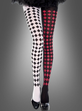 Harlequin Tights black white red  Harlequin Tights black white red