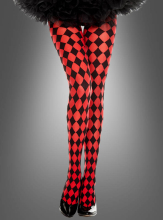 Harlekin Strumpfhose rot-schwarz  Harlekin Strumpfhose rot-schwarz