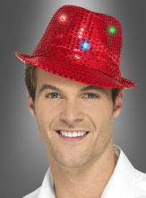 Trilby hat with LED red 