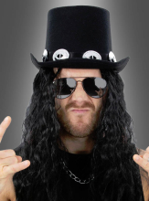 Rockstar Zylinder mit Haaren & Brille  Rockstar Zylinder mit Haaren & Brille