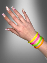 80er Jahre Silikon Neon Armbänder 4 Stück  80er Jahre Silikon Neon Armbänder 4 Stück