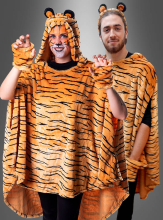 Tiger Poncho aus hochwertigem Plüsch S-XXXL  Tiger Poncho aus hochwertigem Plüsch S-XXXL