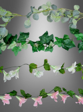 Faux Flower or Leaves Garland 140-220cm 