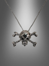 Kette mit Totenkopf Pirat anthrazit  Kette mit Totenkopf Pirat anthrazit