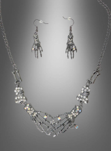 Skelett Hand Schmuckset silber  Skelett Hand Schmuckset silber