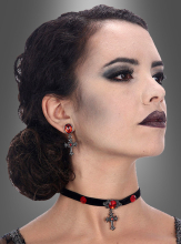 Halloween Schmuck Kreuze mit roten Edelsteinen  Halloween Schmuck Kreuze mit roten Edelsteinen