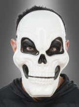 Weiße Totenkopf Halbmaske Erwachsene 