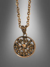 Totenkopfanhänger gold mit Kette 