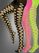 80s Tights with Holes and Neon Design  80s Tights with Holes and Neon Design