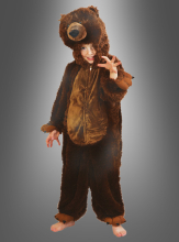 Plush brown bear grizzly kids costume 