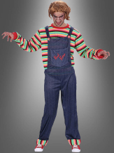 Creepy Doll striped Costume Adult 