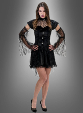 Schwarzes Vampir Kleid Bella mit Spitze 