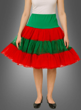 Langer Tüllrock grün-rot 