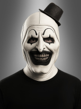 Clown Maske schwarz weiß mit Zylinder  Clown Maske schwarz weiß mit Zylinder