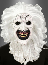 Black and White Clown Mask with Hair 