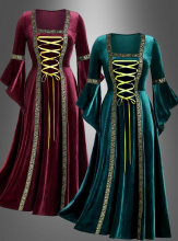 Medieval Dress Hildegard red or petrol 