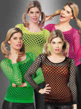 Long Sleeve Fishnet Shirt 80s Outfit  Long Sleeve Fishnet Shirt 80s Outfit