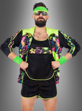 Retro Neon Aerobic Fitness Anzug Herren 
