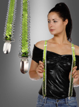 Pailletten Hosenträger grün-silber 