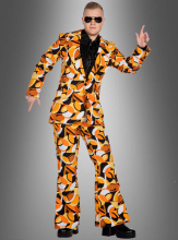 Retro 70er Tanzanzug orangene Kreise  Retro 70er Tanzanzug orangene Kreise