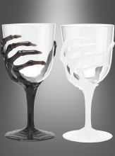 Halloween Drinking Glass with Skeleton Hand 
