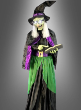 Gruselige Halloween-Hexe Mit Sound & LED-Effekten - 210cm Große Dekoration Für Garten & Party