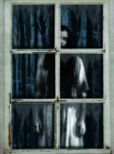 Fensterdeko Geisterfrau Spuk 120x80cm  Fensterdeko Geisterfrau Spuk 120x80cm