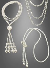 Deluxe Perlenkette Modeschmuck creme  Deluxe Perlenkette Modeschmuck creme