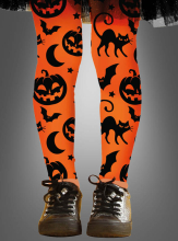 Kids tights with pumpkins 