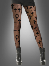Netzstrumpfhose Gothic Kreuze  Netzstrumpfhose Gothic Kreuze