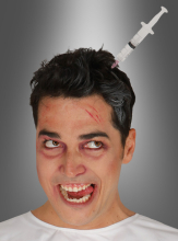Halloween Haarreif Spritze im Kopf Zombie Kopfschmuck Horrorparty Halloween 