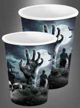 6 pcs Paper Cups Zombie Hand diff. sizes 