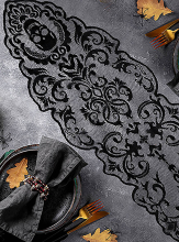 Black Gothic Skull Table Runner 180cm  Black Gothic Skull Table Runner 180cm