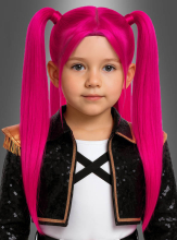 K-Pop Mari Child Wig Neon Pink 